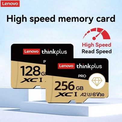 Lenovo Select Micro SD 記憶卡、256GB microSDXC 130MB/s 全高清和 4K UHD、UHS-I、U3、A2、V30、適用於 Android 智慧型手機、平板電腦的擴充存儲