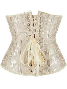 Tropiscape 1pc Intricately Woven Jacquard Contouring Waist Trainer Corset With Drawstring Waist Gifts