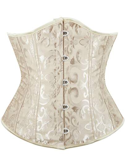 Tropiscape 1pc Intricately Woven Jacquard Contouring Waist Trainer Corset With Drawstring Waist Gifts