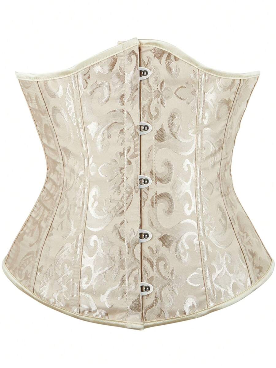 Tropiscape 1pc Intricately Woven Jacquard Contouring Waist Trainer Corset With Drawstring Waist Gifts