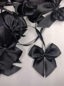 Satin Bow Nº5 Plus 6x6cm With Ribbon For Tying - 25 Units - Decorations For Sweets, Tables, Acrylic Balls And Spheres, Milk Boxes, Personalized Items And Party Favors - 黑色 - 查看 2