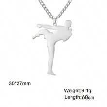 1入不鏽鋼運動項鍊 – 男子拳擊、跆拳道、踢拳動作時尚鍊，男女皆宜 - 動作系列 - 查看 15