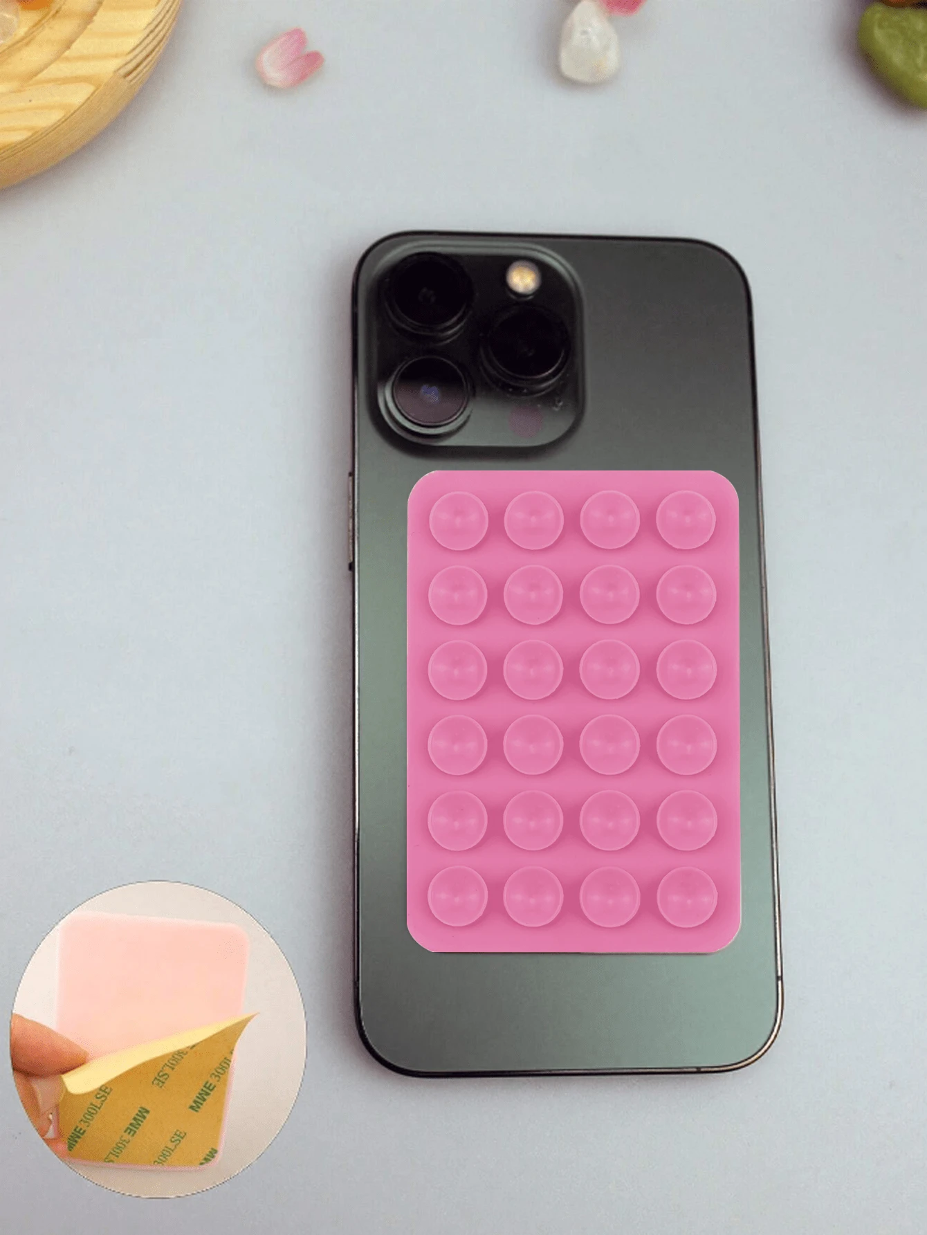 1Pc Silicone Hút Silicone Ốp Lưng Điện Thoại Hình Vuông Silicone Hút 24 Chiếc Silicone Hút Lớn Điện Thoại Di Động