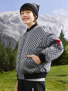 Balabala Children's Down Jacket Boys' Autumn/Winter Outerwear Big Kids Cool Fashion - Black and Gray - View 7