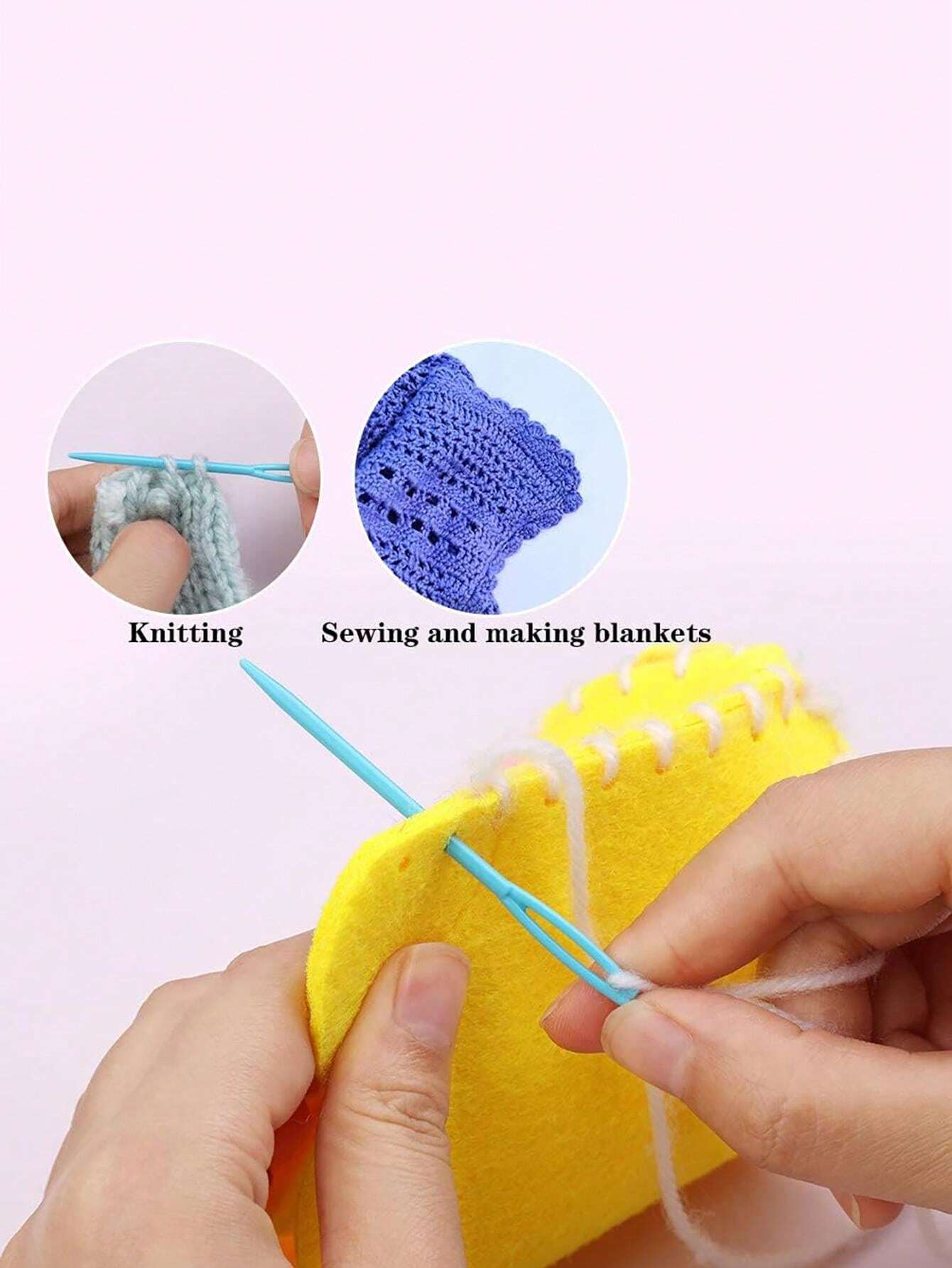 10PCS Plastic Sewing Needles, Large Eye Plastic Yarn Needles For Kids