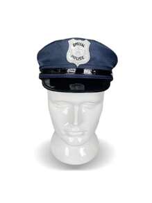 1 pieza Gorra de policía para niños, gorro plano para niños, gorra de uniforme de disfraz de juguete - Azul Marino - Ver 3