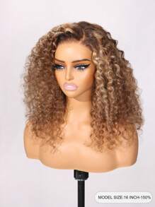 Hair Bye Bye Knots Pre Cut Pre Blucked Pre Bleached Knots 7x5 Lace Closure Wig Brown Highlight Bouncy Curly Wigs Human Hair Glueless Wig Wear Go Wigs For Women Unice Wigs - S4/27 - View 2