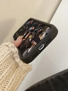 1个猴子图案手机壳，摄像头开孔精准，防震，兼容苹果11 Pro Max / 12 Pro Max / 13 Pro Max / 14 Pro Max / 15 Pro Max / 16 Plus / 16 Pro Max，兼容红米、OPPO、Realme、vivo、Infinix、荣耀、摩托罗拉、一加等品牌手机，防水防摔防刮，国际版，非国内版 - 黑色 - 查看 3