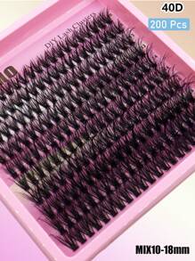 200 Peças Agrupamentos de Cílios Fofos 40D/60D/80D/100D/120D/160D/200D Cílios Grossos 5D 10-18mm Segmentados Falsos Cílios de Vison CC/C/D Encaracolados, Agrupamentos de Cílios, Cílios Individuais, Cílios, Cílios Falsos