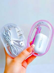 1pc Mini Portable Transparent Zipper Storage Bag, Multifunctional Jewelry Organizer For Earphones, Chargers, Keys, Rings, Clear Travel Accessories Pouch