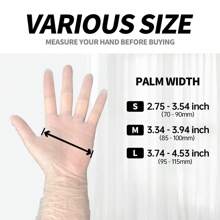 100 只乙烯基透明手套（S/M/L），工业级，无粉，不含乳胶，适用于厨房清洁、浴室清洁、食品处理，随机包装 - 透明 - 查看 2