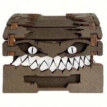 1pc Wooden Storage Box With Lid - Halloween Monster Design, Classic Style, Perfect For Organizing And Decorating - Monster Wooden Storage Box - View 6