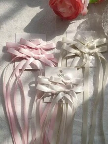 2sets/12pcs Women Star And Bow Decor Hair Clip Set, Ballerina Style Bow Ribbon Hair Accessories, Cute For Daily Use