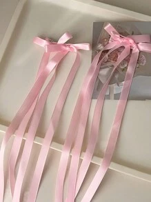 2sets/12pcs Women Star And Bow Decor Hair Clip Set, Ballerina Style Bow Ribbon Hair Accessories, Cute For Daily Use