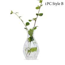 1pc Or 4pcs/Set Glass Bud Vase, Mini Clear Vintage Embossed Vases, For Wedding Center Piece, Party Or Home Decor, Gift Gifts Birthday Graduation Room Decor Flower Vase Glass Vase