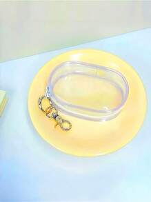 1pc Mini Portable Transparent Zipper Storage Bag, Multifunctional Jewelry Organizer For Earphones, Chargers, Keys, Rings, Clear Travel Accessories Pouch