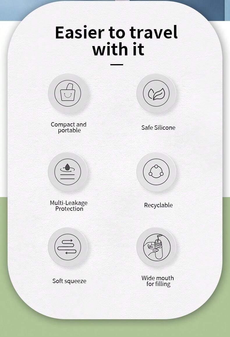 1 pièce Bouteille de voyage en silicone avec distributeur pour