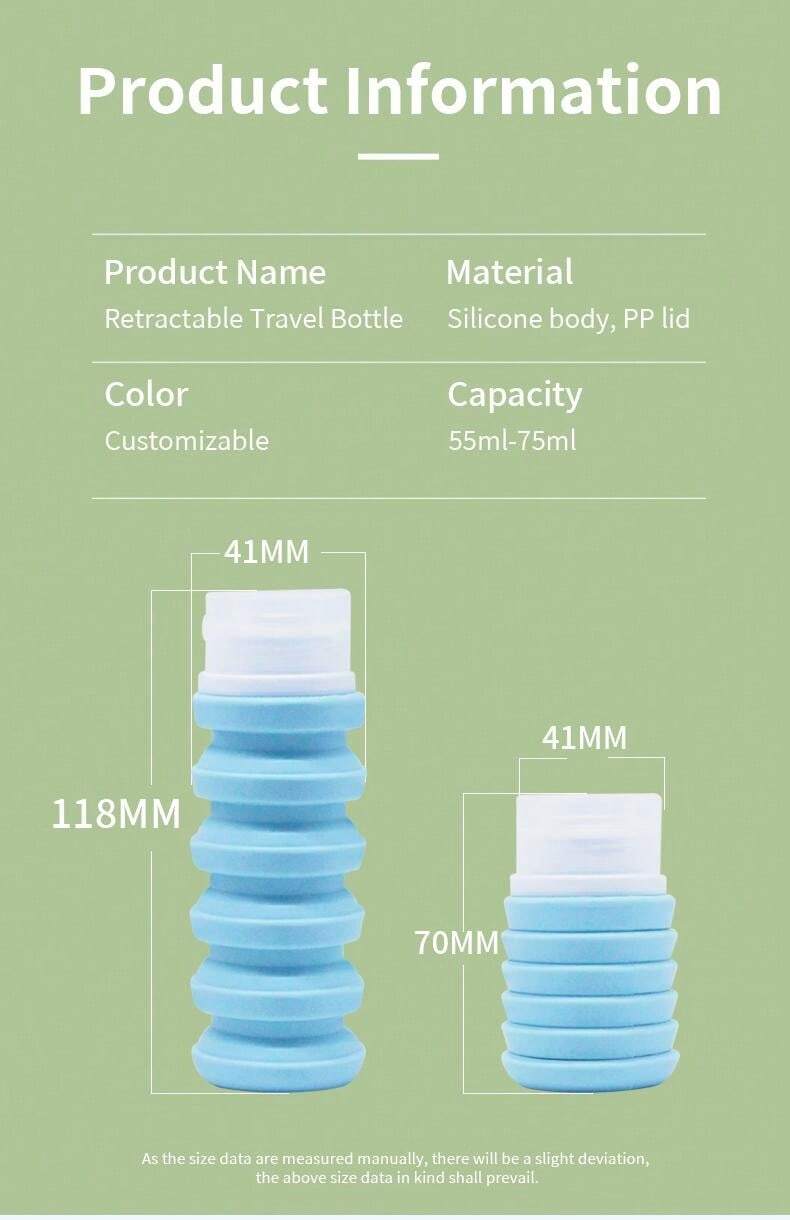 1 pièce Bouteille de voyage en silicone avec distributeur pour