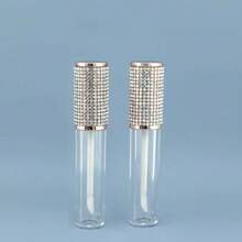 1pc 8ml Clear Round Rhinestoned Empty Lip Gloss Tube - Multicolor - View 14