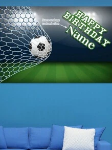 1 Stück individuell bedrucktes Fußball/Fußball-Themenhintergrund Banner mit Namentext, Partydekoration, Fotohintergrund - Verschiedenfarbig - Übersicht 29