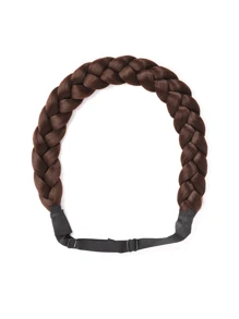 Diadema elegante y ajustable con trenza de espina de pescado - Accesorio de cabello sintético para mujeres y niñas, perfecto para fiestas y uso diario - Multicolor - Ver 10