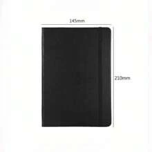 1A5 Skin-Feel PU Leather Business Meeting Record Book Office Student Diary 100 Sheets 200 Pages Soft Cover Thick Book Work Notebook Suitable For Men And Women Office School Writing Family Thickened Horizontal Line Diary (Without Stickers) Back To School