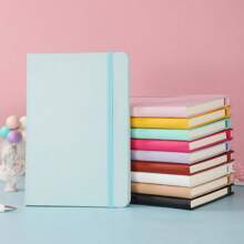 1A5 Skin-Feel PU Leather Business Meeting Record Book Office Student Diary 100 Sheets 200 Pages Soft Cover Thick Book Work Notebook Suitable For Men And Women Office School Writing Family Thickened Horizontal Line Diary (Without Stickers) Back To School