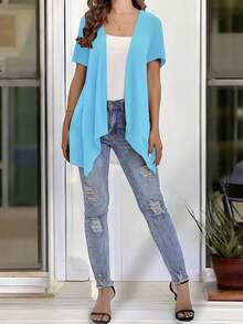 Ensamble Manga Corta Casual Para Mujer - Azul Celeste - Ver 3
