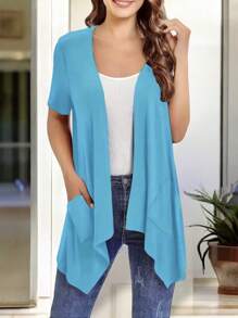 Ensamble Manga Corta Casual Para Mujer - Azul Celeste - Ver 1