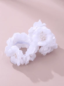 2 件/套女孩白色花朵发圈