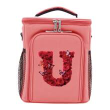 Caixa térmica para alimentos, lancheira térmica, bolsas térmicas, bolsa térmica à prova d'água, leve e portátil, organizador de escritório escolar, grande capacidade, bolsas de armazenamento Bento de duas camadas, moda, série Red Rose, lancheira feminina, bolsa para mulheres, material escolar, acessórios, bolsa para escola, acessórios escolares, material escolar