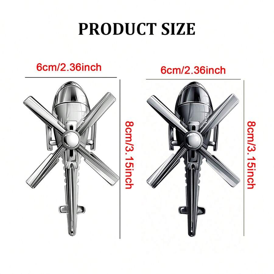 1pc Airplane Design Car Air Outlet Ornament - Black - View 1