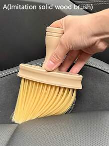 1pc,Car Air Outlet Cleaning Scrub Car Interior Cleaning Tools Solid Wood Brush Car Dust Collector Soft Brush