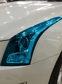 1/2pcs Headlight Tint Film, Easily Applicable Decorative Headlight/Taillight Tint Overlays - Blue - View 2