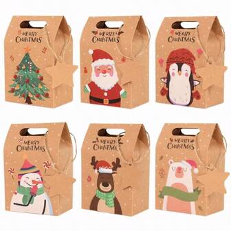 24pcs Christmas Gift Wrapping Box - 6 Colors Valentine's Day Christmas Gift For Your Family Christmas Christmas DecorChristmas Decorations Christmas Bags Christmas Gifts