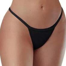 Brass Mark Thong Bikini Panties - màu đen - Xem 2