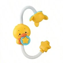 1pc Baby Bath Shower Toy, Electric Duck Sprinkler With Waterproof Function, Battery Operated Water Spray Toy With Suction Cup For Bathtub Play