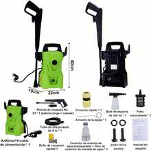 Chugod Lavadora a Presión Eléctrica, Lavadora a Presión con Pistola Pulverizadora, con Pistola Larga de Alta Presión, Botella de Espuma y Tubo de Alta Presión de 5 Metros 60 Hz 9541265 - Verde - Ver 3