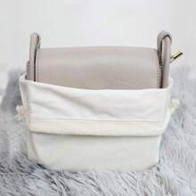 Drawstring Suede Storage Bag, Travel Dust Proof Pouch, Clothes Organizer - Beige - View 4