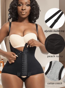 1 pezzo Body di compressione post-parto per donna, girovita ad alta compressione, sollevatore di glutei e modellatore del corpo, accessori da palestra neri, guaina addominale snellente, fascia lombare per modellare la pancia
