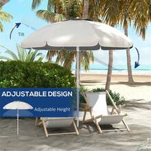 Outdoor Beach Umbrella-Cream White - trắng - Xem 2