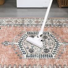 Kitchen Boho Machine Washable Print Area Rug Low Pile Floorcover Non Shedding Easy To Clean Carpet Non Slip Bordered Mat Throw Rug Stain Resistant Pet Friendly Thin Soft Doormat For Living Room  Dining Room Laundry Bedroom Bathroom Bedside - 橘色 - 查看 5
