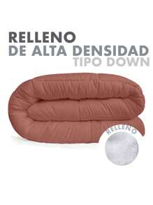 Edredón Duvet Matrimonial Dos Vistas Suave Acolchonado - Naranja - Ver 6