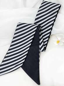 4件套黑色真丝围巾/颈巾/头巾套装，适合日常发饰、包包装饰、礼品和服装搭配，可用作头巾、发带、吸汗带、秋冬季头饰，适合节日装扮，女士围巾 - 多色 - 查看 5