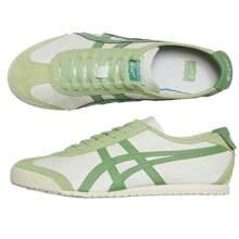 Onitsuka Tiger Zapatos casuales de vida estilo de bajo perfil cómodos y versátiles, resistentes al desgaste y ligeros MEXICO 66 de color verde manzana verde, blancos y verdes, unisex 1183A201-304