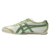 Onitsuka Tiger Zapatos casuales de vida estilo de bajo perfil cómodos y versátiles, resistentes al desgaste y ligeros MEXICO 66 de color verde manzana verde, blancos y verdes, unisex 1183A201-304