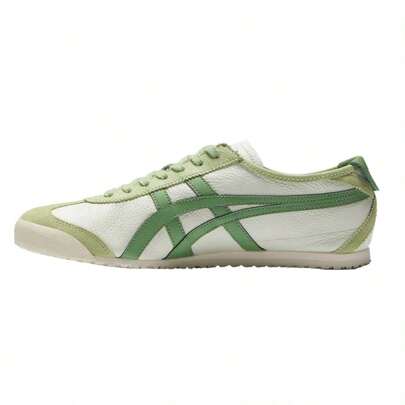 Onitsuka Tiger MEXICO 66 Verde Maçã Verde Confortável e Versátil Resistente ao Desgaste e Leve Sapatos Casuais Estilo de Vida Baixo Unissex Branco e Verde 1183A201-304