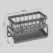 Kitchen Dishcloth Holder Sponge Scouring Pad Organizer Rack, Hanging Soap Dispenser Sink Countertop Drainer - Multicolor - View 2