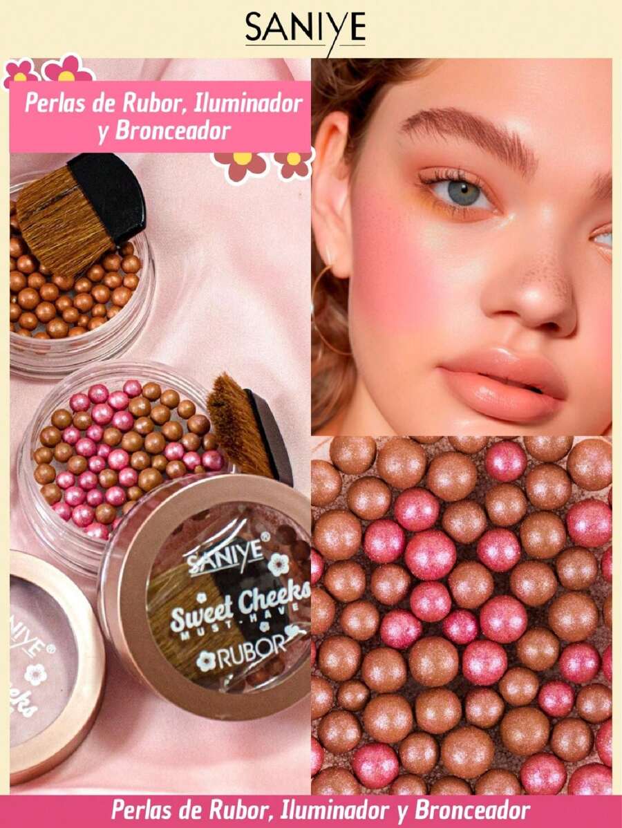 Rubor en perlas ideal para broncear y resaltar mejillas saniye - 01 - Ver 1