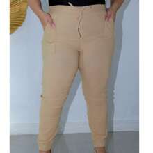Bengaline Plus Size Women's Jogger Pants - 米色 - 查看 2
